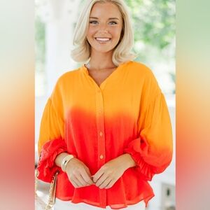 NWT Fate Women's Orange Ombre Blouse- S